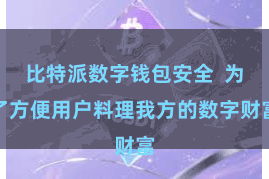 比特派数字钱包安全  为了方便用户料理我方的数字财富