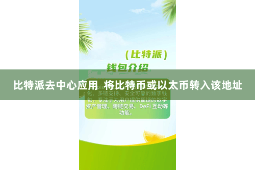 比特派去中心应用  将比特币或以太币转入该地址